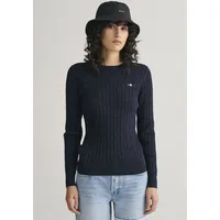 GANT Damen Strickpullover STRETCH COTTON CABLE C-NECK,