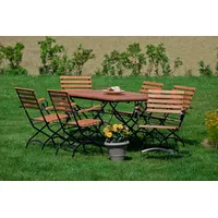 Merxx Schlossgarten Set 7tlg. 6 Sessel, Tisch 100(150)x90cm