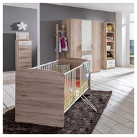 Lomadox Babyzimmer Set Bett Babybett Kleiderschrank Kommode Regal Eiche