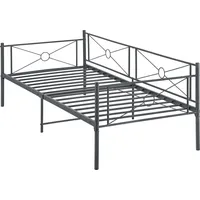 [en.casa] Metallbett Alvesta 90x200 cm Dunkelgrau