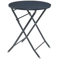 [en.casa] Klapptisch Sande Stahl 71xØ62 cm Schwarz