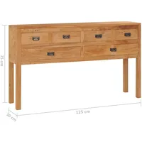 VidaXL Sideboard 125x30x75 cm Massivholz Teak