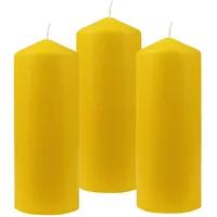 HS Candle Stumpenkerzen Ø6cm 3er Pack Gelb