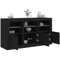 VidaXL Sideboard mit LED-Leuchten Schwarz 123x37x67 cm