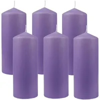 HS Candle Stumpenkerzen Ø6cm 6er Pack Violett