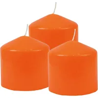 HS Candle Stumpenkerzen Ø8cm 3er Pack Orange Mandarin