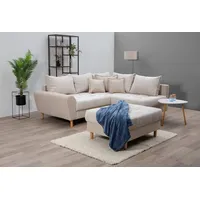 Home Affaire Ecksofa »Rice L-Form«, (Set, mit Hocker mit