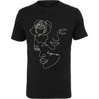 Mister Tee Ladies One Line Rose Tee in Schwarz,