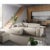 DeLife Ecksofa Sirpio L 260x160 cm Cord Beige Recamiere