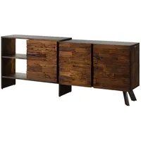 MASSIVMOEBEL24.DE Sideboard Akazie / Altholz 205x40x83 braun lackiert SEVILLA