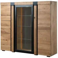 Massivmoebel24 Highboard Wildeiche 161x45x144 natur geölt ROTTERDAM #101