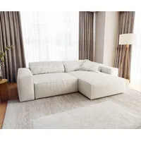 DeLife Ecksofa Sirpio XL 270x170 cm Bouclé Creme-Weiß Recamiere