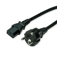 Roline Netzkabel, IEC-Buchse & CEE7/7-Stecker gerade, schwarz, 3 m