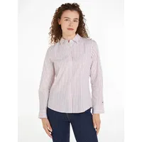 Tommy Hilfiger Damen Hemd Stripe Regular Shirt Baumwolle, Mehrfarbig