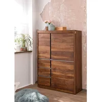 Massivmoebel24 Highboard Sheesham 102x40x147 noble unique lackiert sydney 102