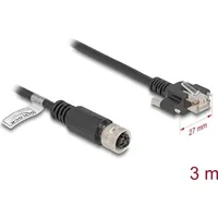 DeLock M12 Kabel D-kodiert 4 Pin Buchse zu RJ45