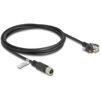 DeLock M12 Kabel D-kodiert 4 Pin Buchse zu RJ45