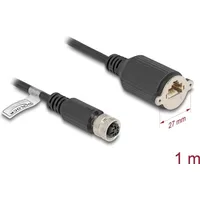 DeLock M12 Kabel D-kodiert 4 Pin Buchse zu RJ45