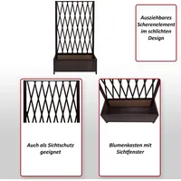 MCW Rankgitter MCW-G21, Scherengitter Rankhilfe Blumenkasten Pflanzkübel, Alu+Stahl 152x90x35cm