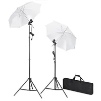 VidaXL Fotostudio-Set mit Lampen, Schirmen, Hintergrund & Reflektor