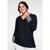 Sheego Pullover in nachtblau | Gr.: 56/58,