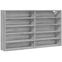 VidaXL Vitrinenschrank Grau Sonoma 100x15x58 cm Holzwerkstoff