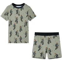 VidaXL Kinderpyjama mit Kurzen Ärmeln Hellkhaki 104