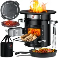 Kesser KESSER® Raketenofen Inkl. Grillpfanne aus Gusseisen mit Tragetasche,