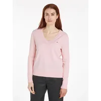 Tommy Hilfiger V-Ausschnitt-Pullover, mit Logo-Stickerei TOMMY HILFIGER Delicate Pink