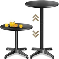 CASARIA Casaria® Stehtisch Schwarz Alu Ø60cm höhenverstellbar