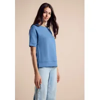 STREET ONE Damen A321940 T-Shirt mit Silk-Look, Marina Blue,