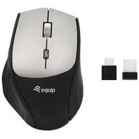 Equip Life Wireless Mouse with Dual-Connect Adapter, grau/schwarz, USB