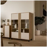 Forte Highboard »Killarney«, Highboardvitrine, Stauraum, Soft Close, beige