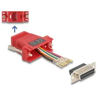 DeLock D-Sub 15 Pin Stecker zu RJ45 Montagesatz rot