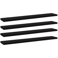 VidaXL Bücherregal-Bretter 4 Stk. Schwarz 60x10x1,5 cm Holzwerkstoff -