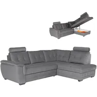 Roller Ecksofa - grau - Webstoff - Liegefunktion -