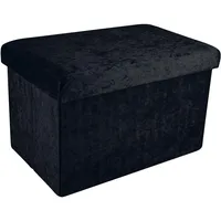 Intirilife Faltbare Sitzbank 49x30x30 cm in Samt Schwarz -