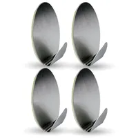 BestLivings Selbstklebende Wandhaken (Oval - 4er Set) Silber aus