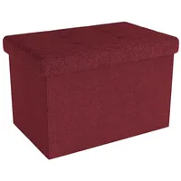 Intirilife Sitzbank 49x30x30 cm in GRANAT ROT - Sitzwürfel