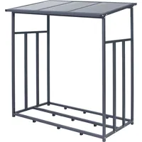 ML-Design Kaminholzregal Schwarz, Metall, 83x185x187.5 cm,