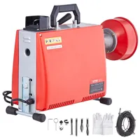 Vevor 250W Rohrreinigungsmaschine Rohrreinigungsgerät 20mx15,8mm/4,6mx9,5mm Rohrentriegeler, Rot und Schwarz