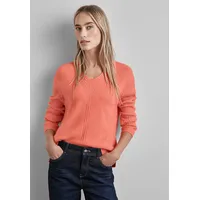 STREET ONE Damen A302769 Strukturpullover, Peachwood orange Melange, 38