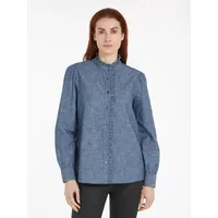 Tommy Hilfiger Shirtbluse CHAMBRAY RUFFLE RELAXED SHIRT mit Rüsche,