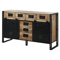 MASSIVMOEBEL24.DE | Blackburn Sideboard aus Massivholz u. Eisen #110