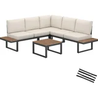 Tectake Garten-Lounge-Set Eliar mit Aluminiumgestell, pulverbeschichtet