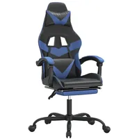 VidaXL Gaming-Stuhl mit Fußstütze Drehbar Schwarz & Blau Kunstleder