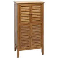 MCW Badezimmerschrank, MCW-B18, Regal Kommode, 4 Türen Bambus 100x50x30cm