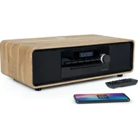 Thomson MIC300IBT sw/holz Micro-Anlage 60W,UKW,Bluetooth,CD,USB,Induktionsladen (Bluetooth, CD Player, 2x