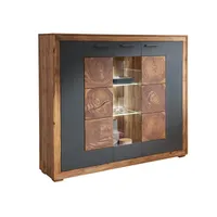 Massivmoebel24 Highboard Sheesham 150x40x135 gebeizt turin 10