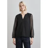 STREET ONE Damen A345209 Chiffon-Bluse,Schwarz, 36